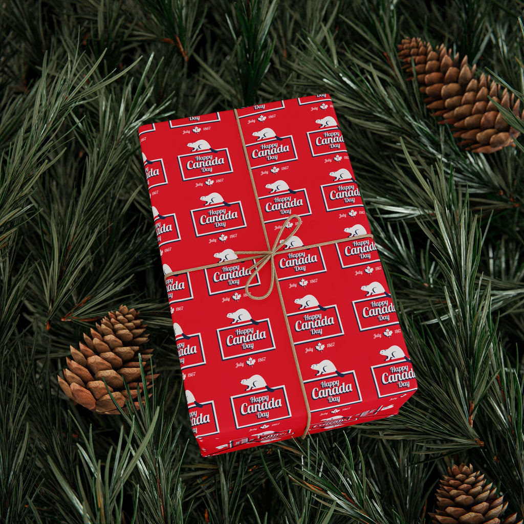 Canada Day Beaver Nostalgia Wrapping Paper - Holiday Gift Wrapping Paper Roll