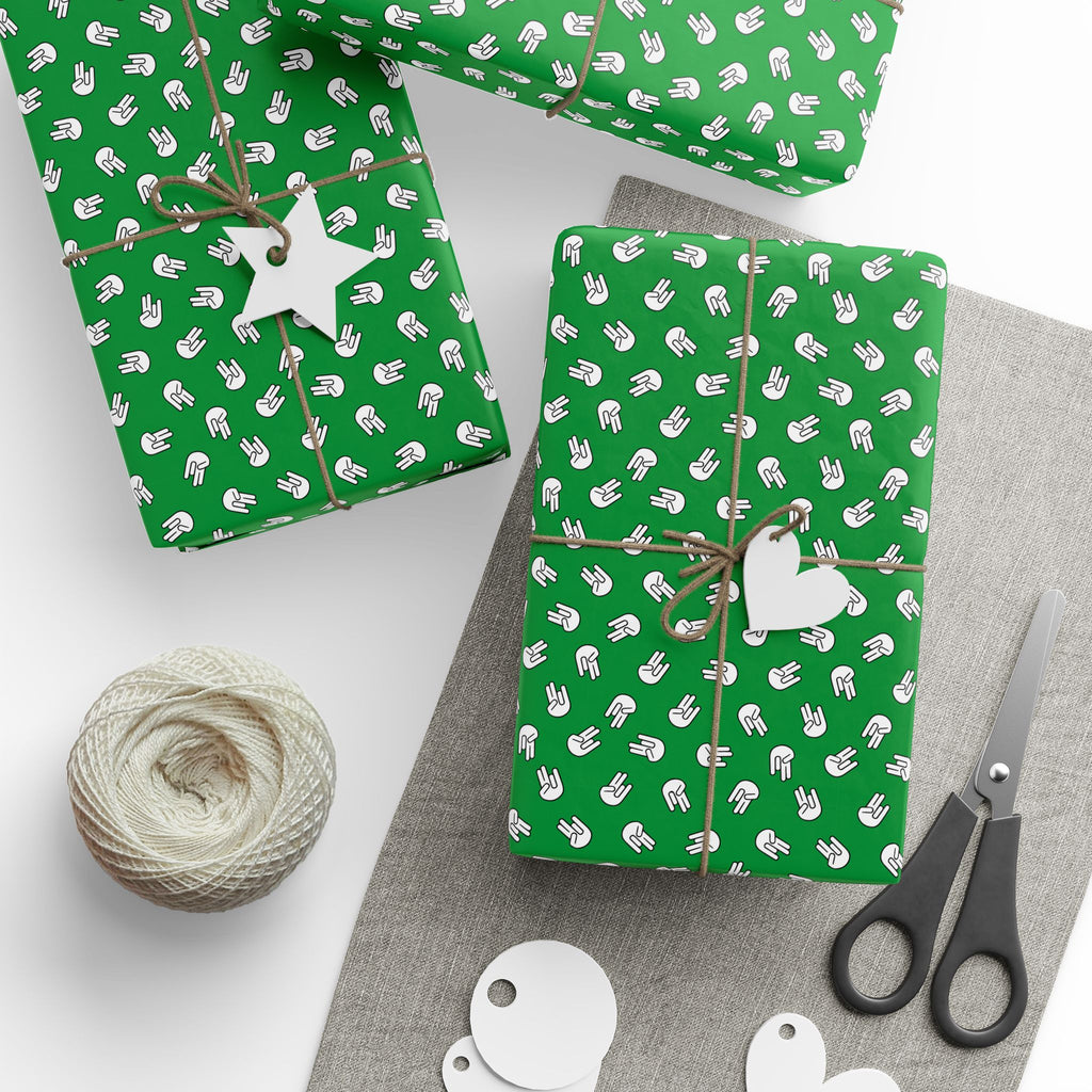 NSFW "The Shocker" on Green Wrapping Paper - Holiday Gift Wrapping Paper Roll