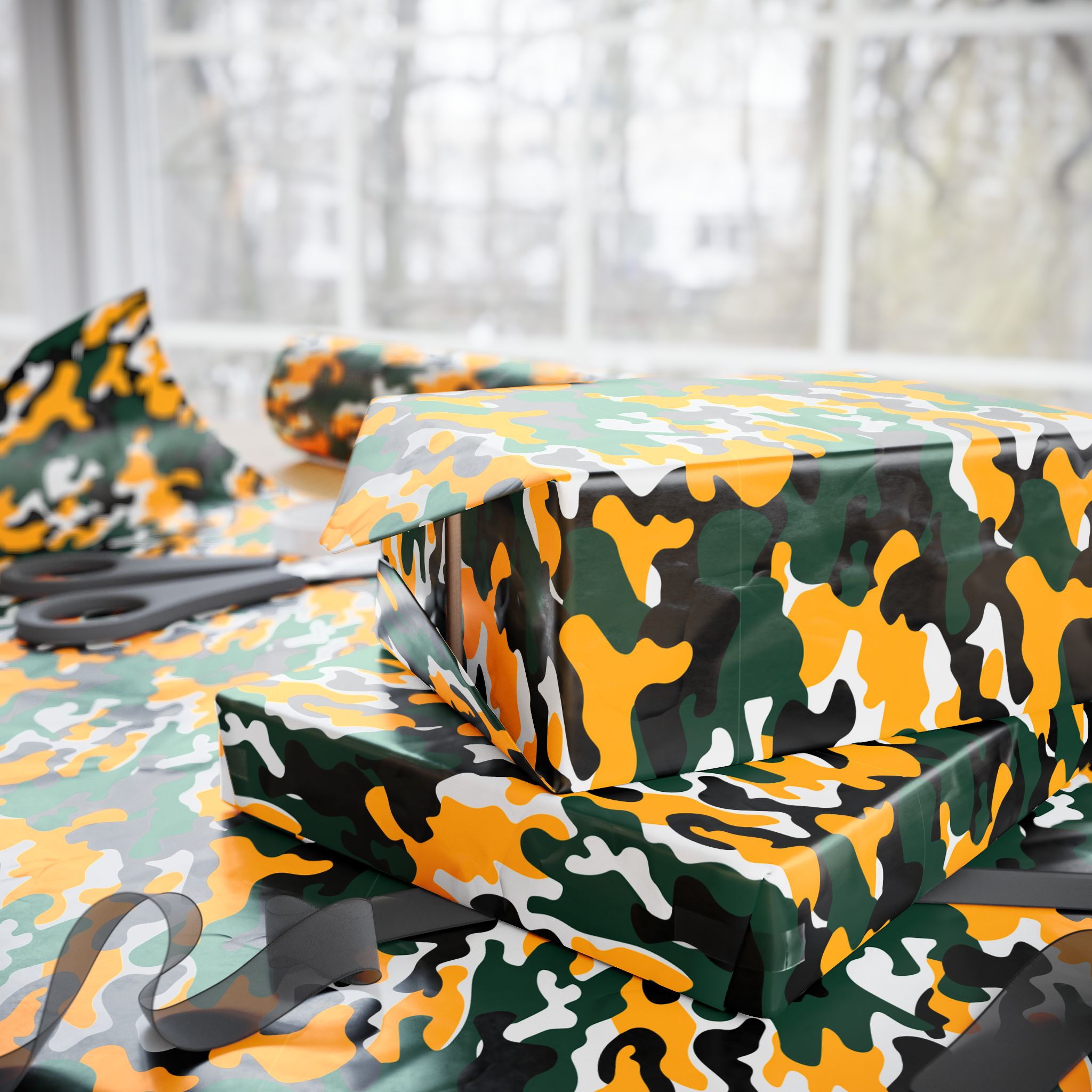 Baylor Bears Inspired Camoflauge Wrapping Paper - Holiday Gift Wrapping Paper Roll