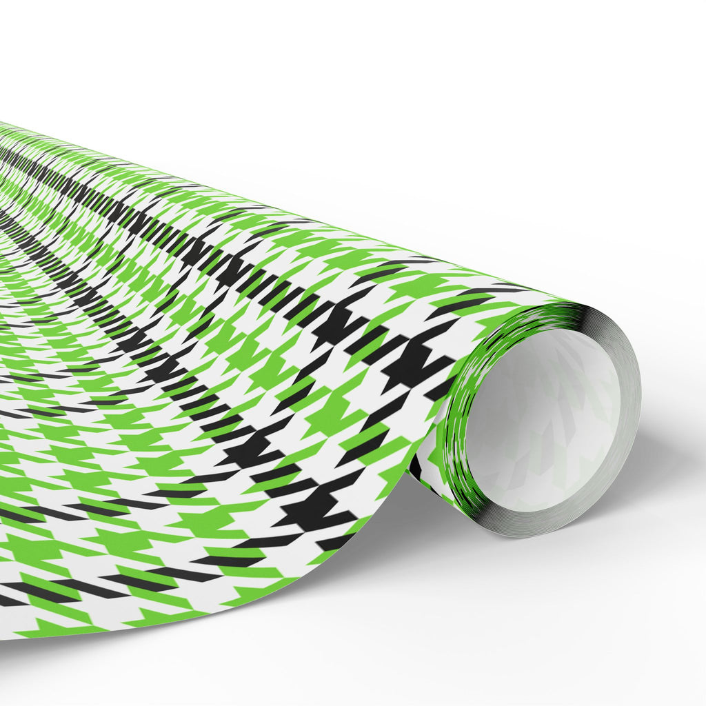 Houndstooth Wrapping Paper Design Lime 015 - Holiday Gift Wrapping Paper Roll