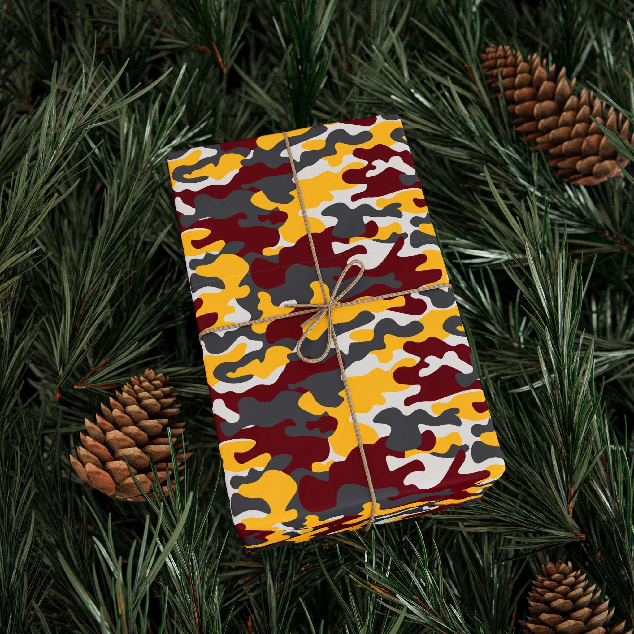 Minnesota Golden Gophers Inspired Camoflauge Wrapping Paper - Holiday Gift Wrapping Paper Roll