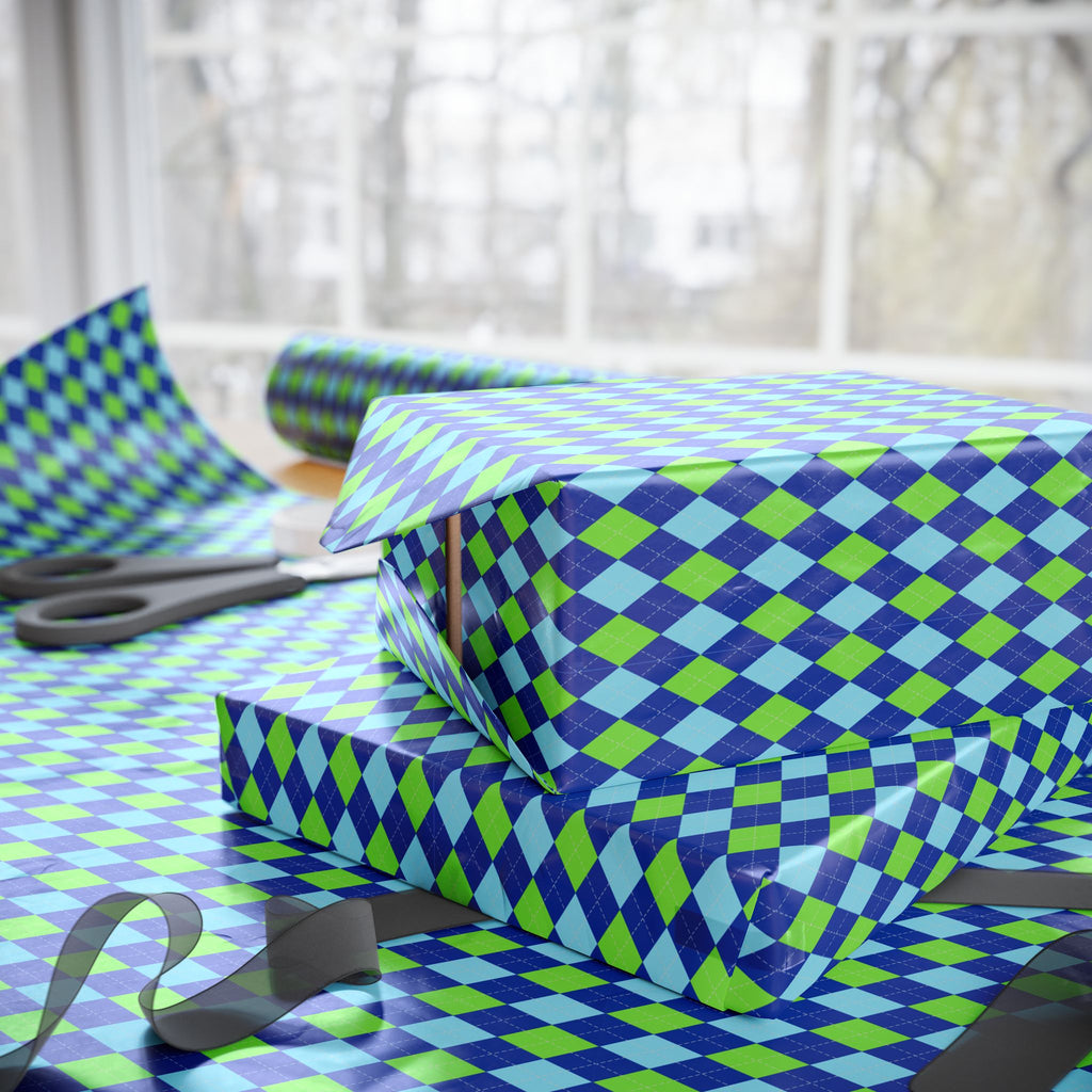 Argyle Design 042 Wrapping Paper - Holiday Gift Wrapping Paper Roll