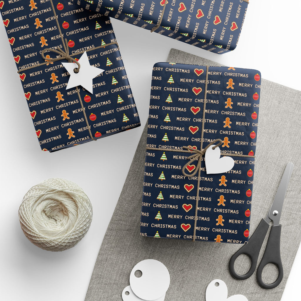 Christmas Cascading Wishes Wrapping Paper | Holiday Gift Wrapping Paper Roll