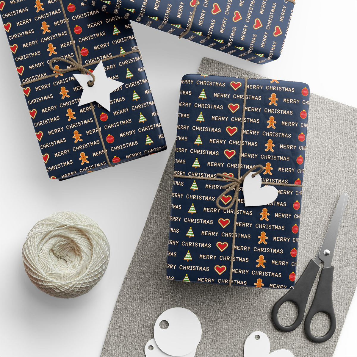 Christmas Cascading Wishes Wrapping Paper | Holiday Gift Wrapping Paper Roll