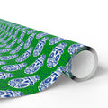 Day of the Dead Sugar Skulls on Green Wrapping Paper | Holiday Gift Wrapping Paper Roll