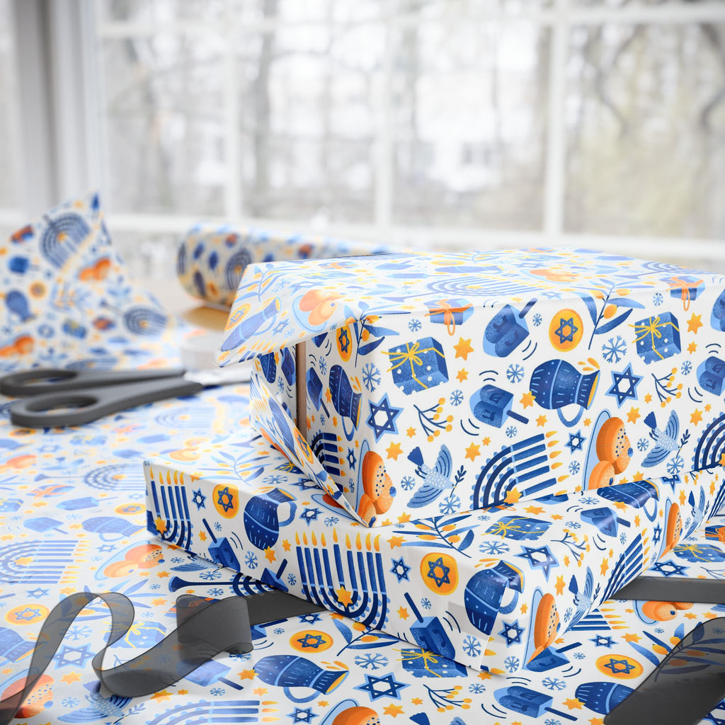 Hanukkah Cartoon Holida Wrapping Paper | Holiday Gift Wrapping Paper Roll