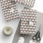 Thank You Flowering Heart Wreath Wrapping Paper Design | Holiday Gift Wrapping Paper Roll