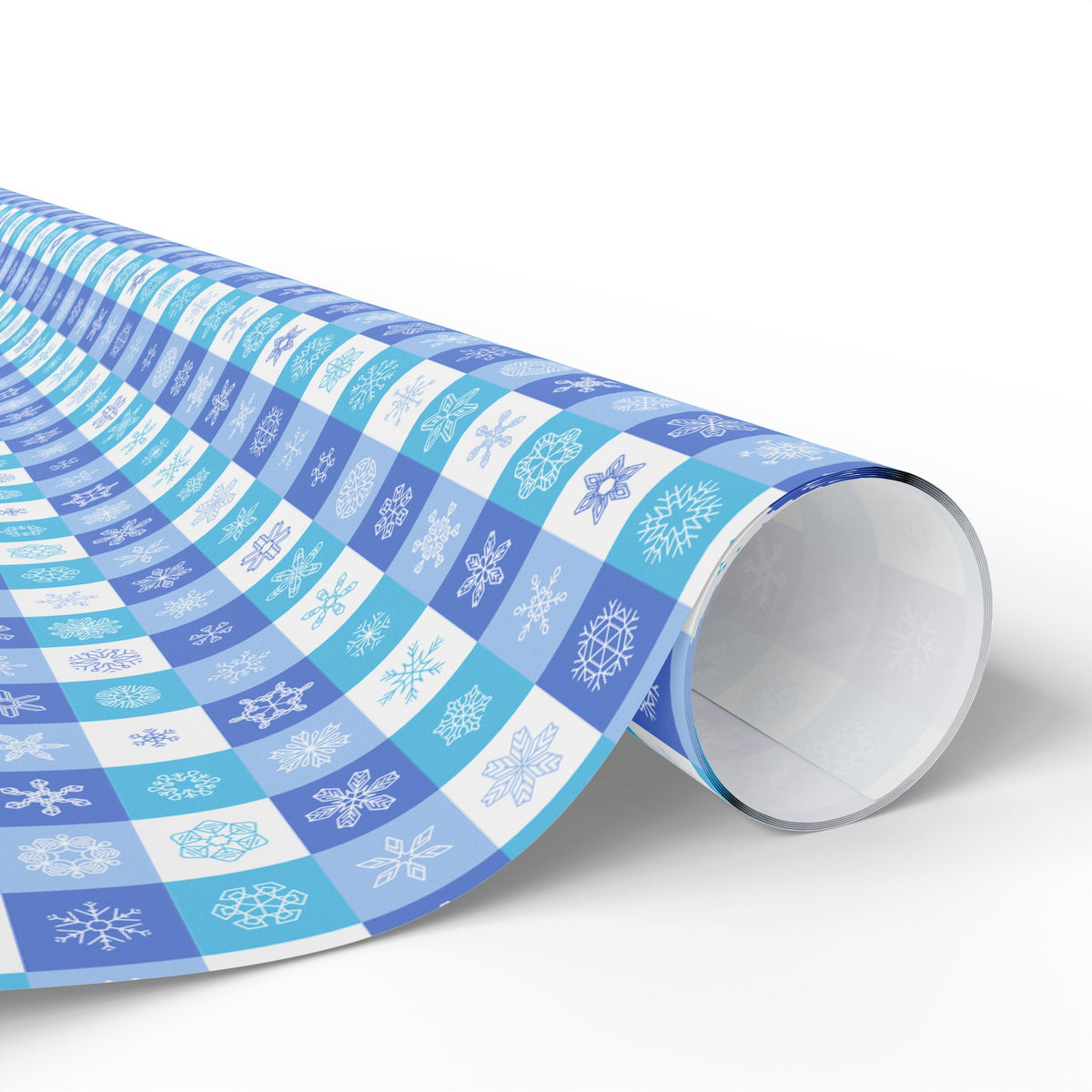 Christmas Checkered Snowflakes Wrapping Paper | Holiday Gift Wrapping Paper Roll