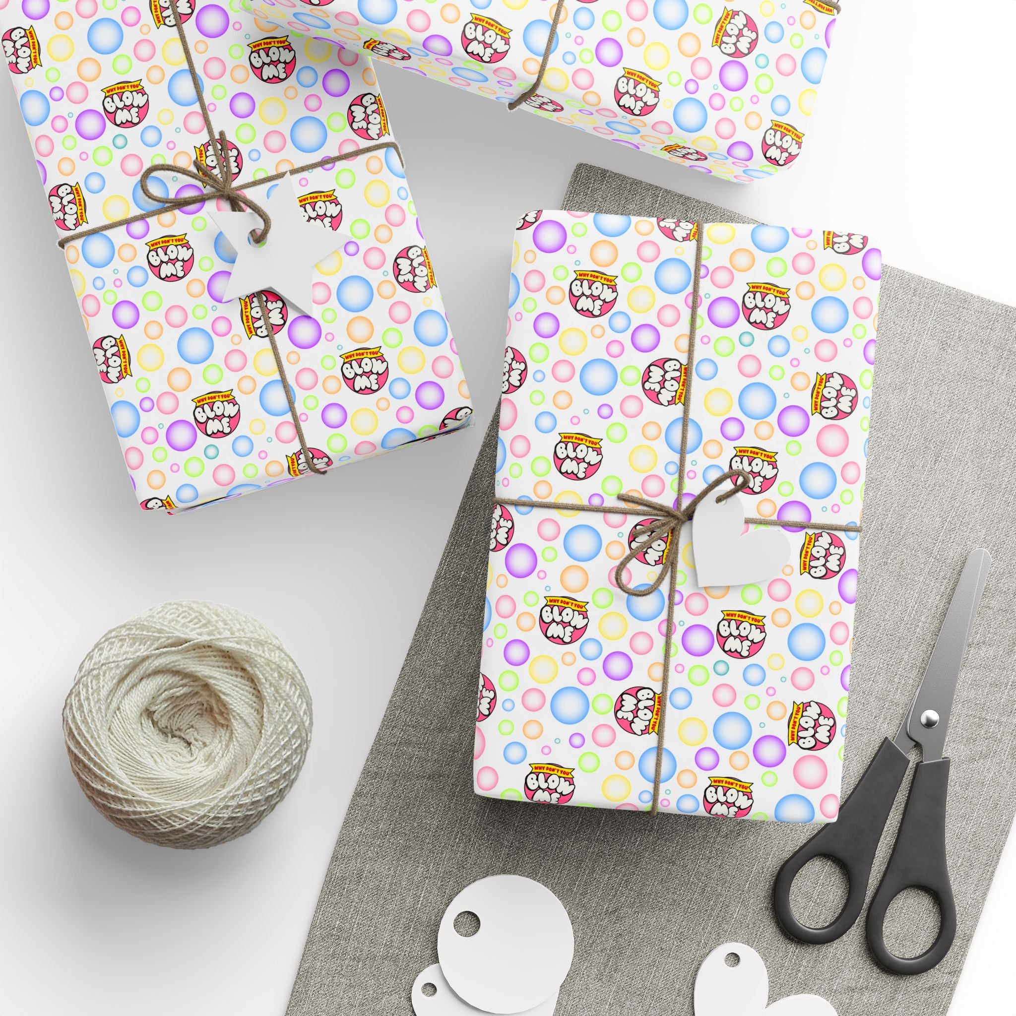 NSFW Blow Me Bubbles Wrapping Paper - Holiday Gift Wrapping Paper Roll