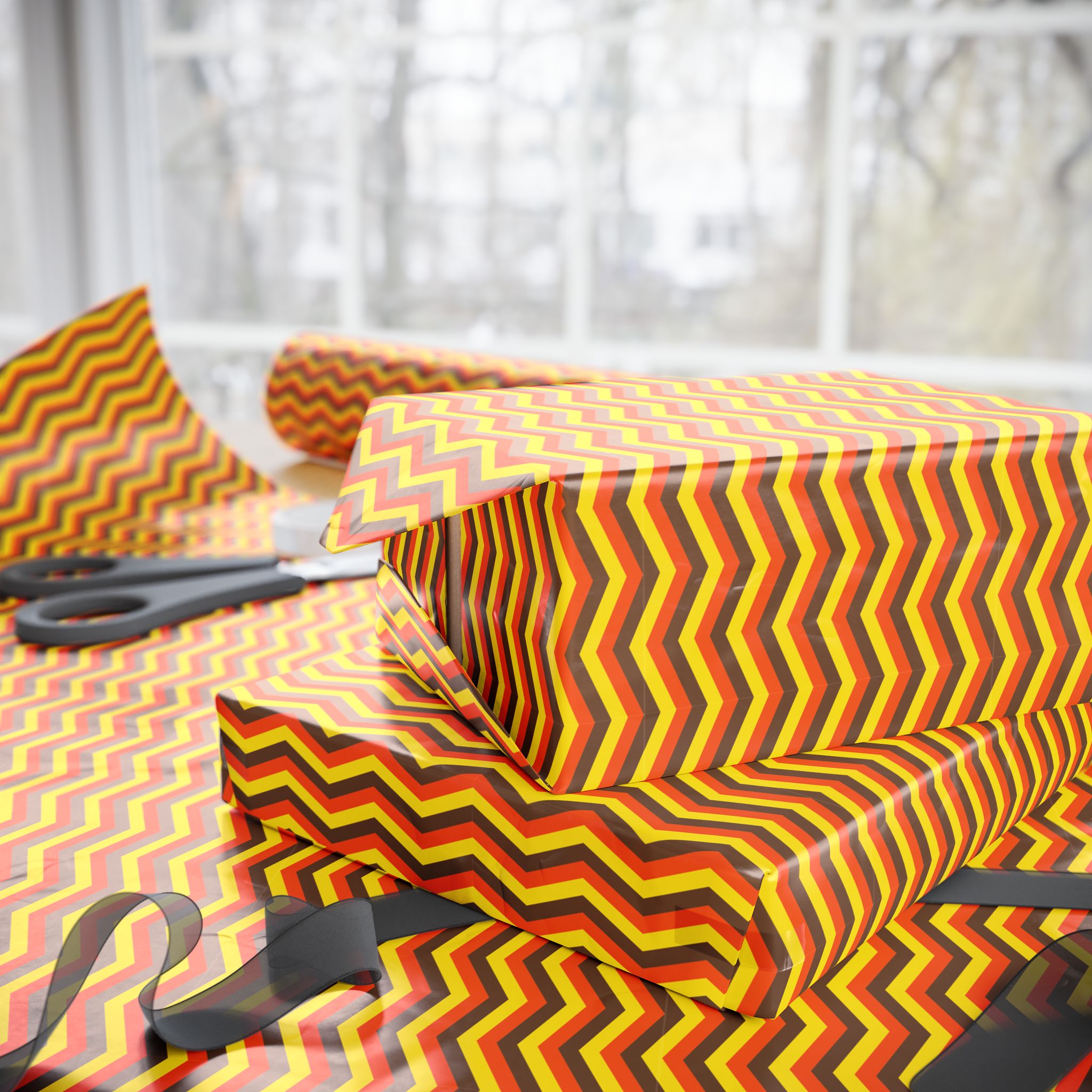 Thanksgiving Chevron Wrapping Paper | Holiday Gift Wrapping Paper Roll
