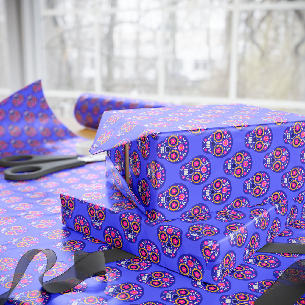 Day of the Dead Vibrant Sugar Skulls sWrapping Paper | Holiday Gift Wrapping Paper Roll