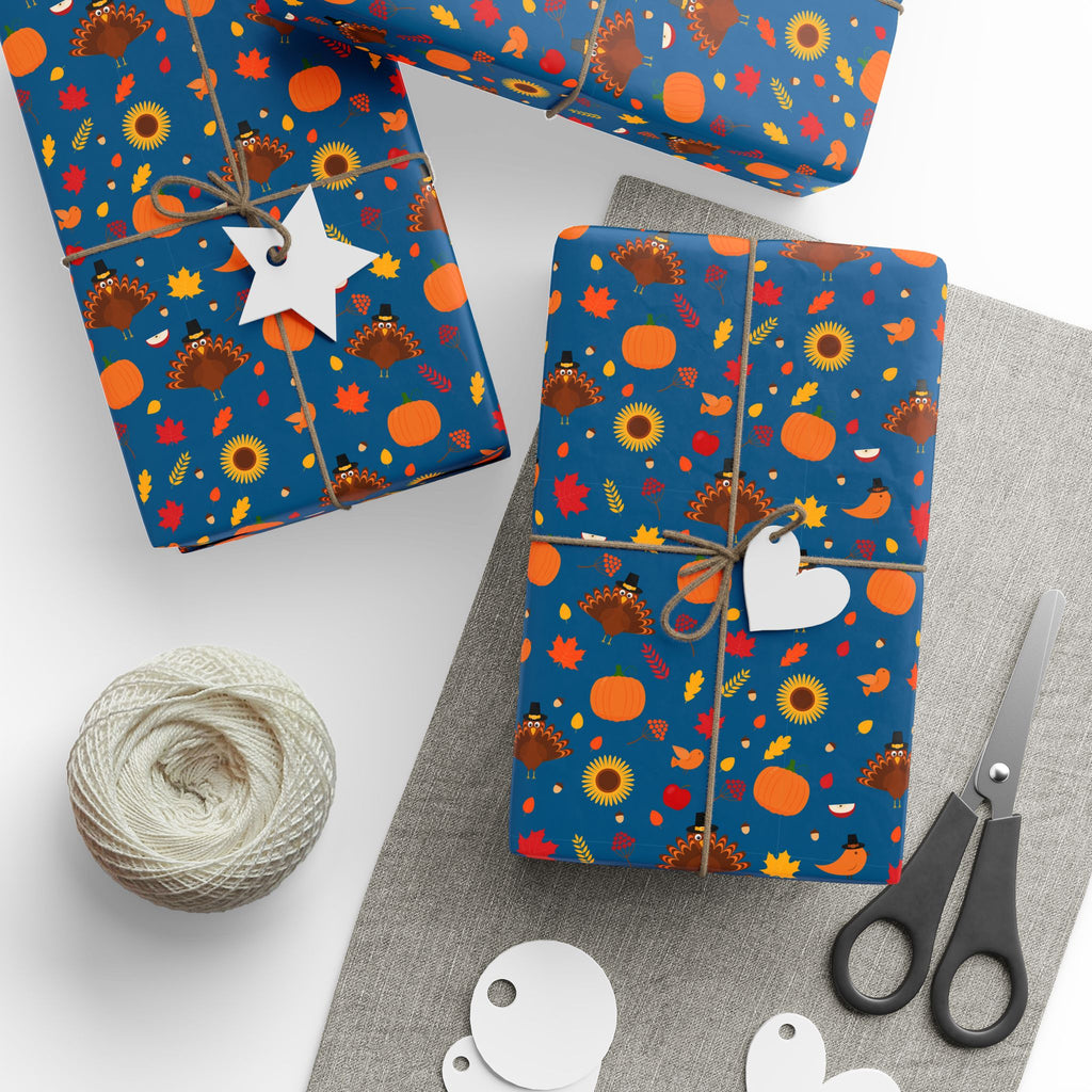 Thanksgiving Turkey Day Wrapping Paper | Holiday Gift Wrapping Paper Roll
