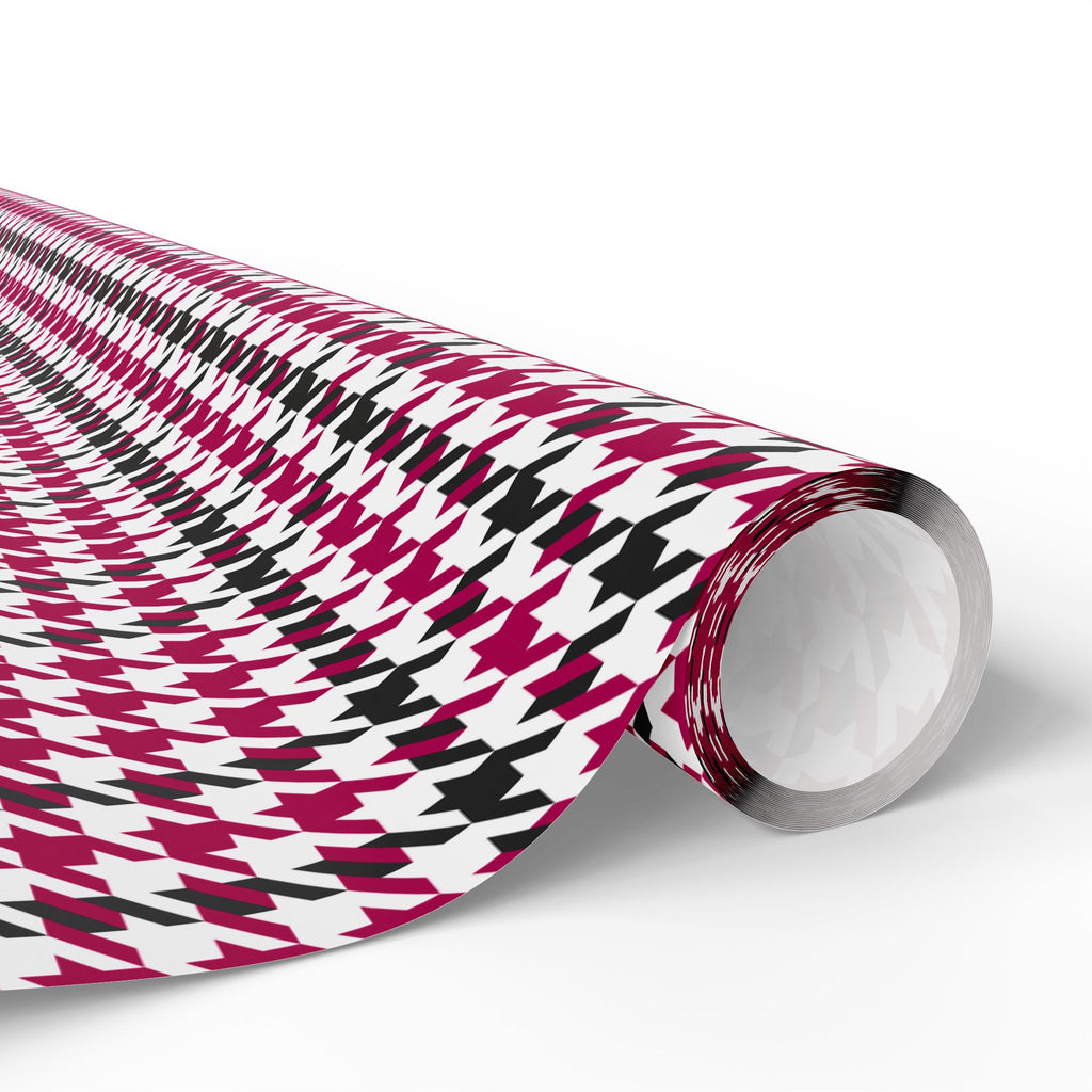 Houndstooth Wrapping Paper Design Raspberry 007 - Holiday Gift Wrapping Paper Roll