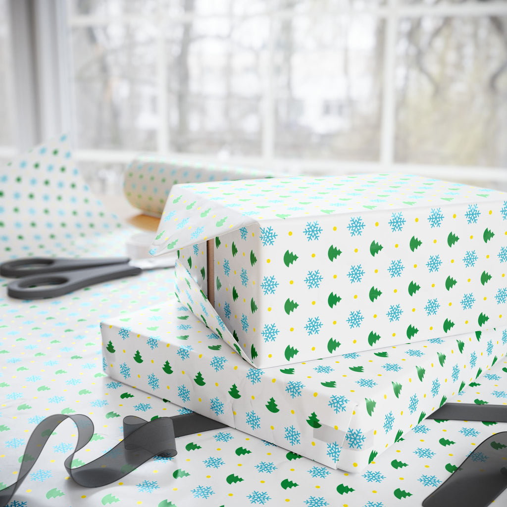 Christmas Stellar Crystals Wrapping Paper | Holiday Gift Wrapping Paper Roll