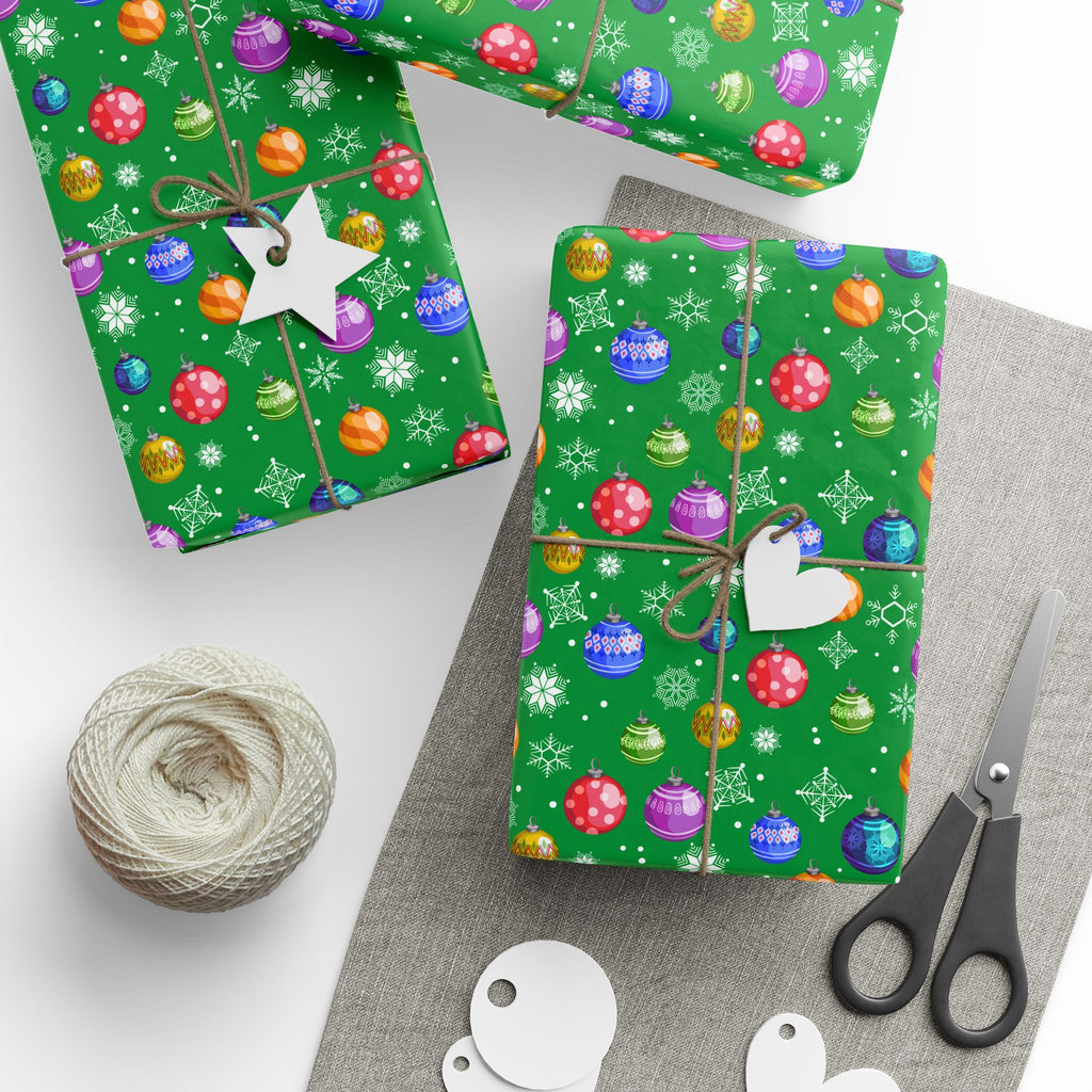 Christmas Trimming the Tree Wrapping Paper | Holiday Gift Wrapping Paper Roll