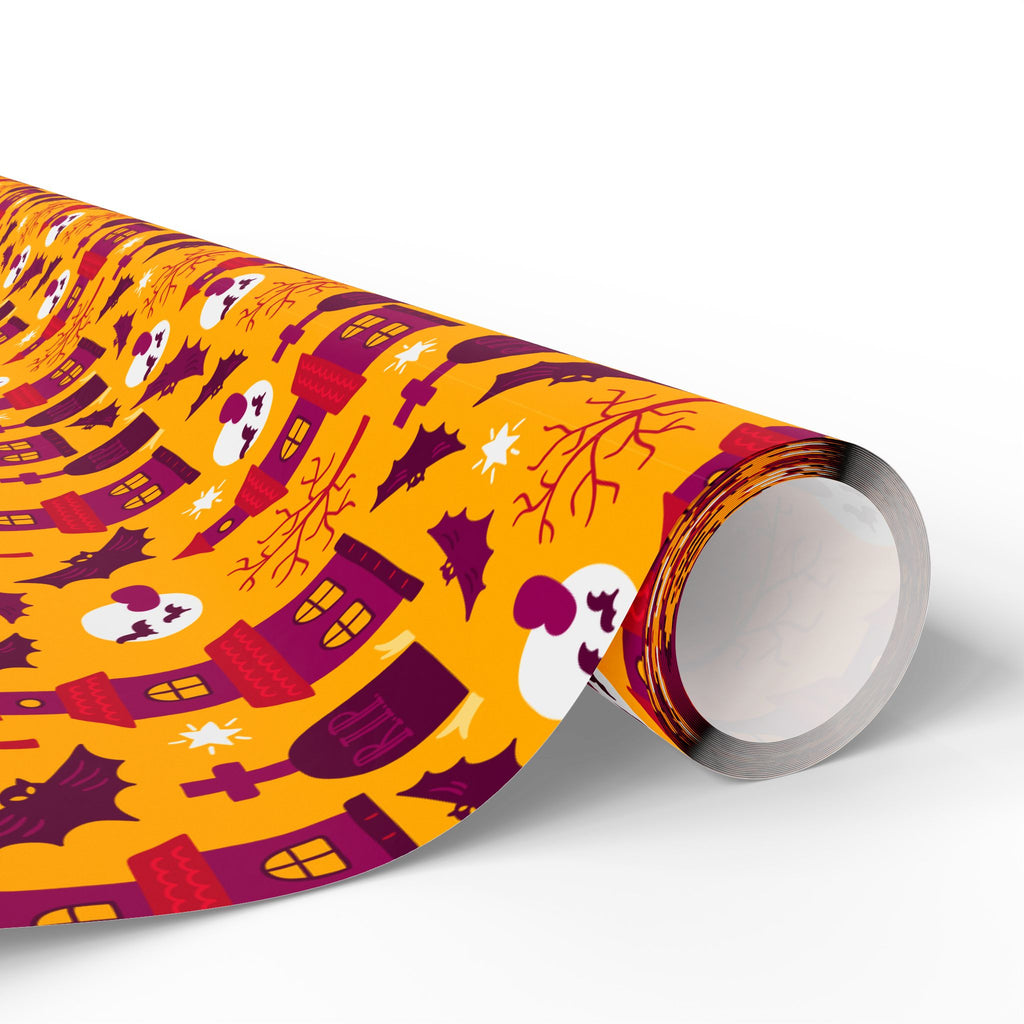Halloween Batty Tombs Wrapping Paper | Holiday Gift Wrapping Paper Roll