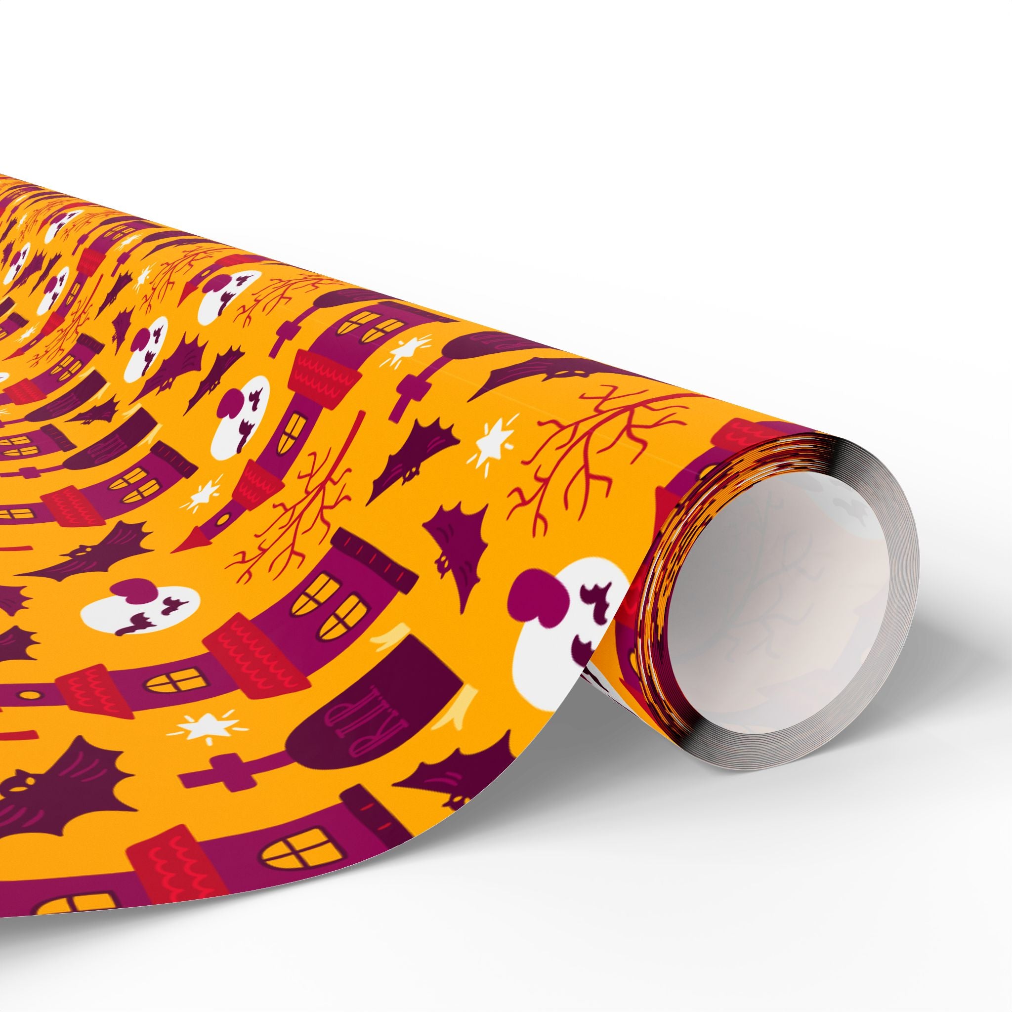 Halloween Batty Tombs Wrapping Paper | Holiday Gift Wrapping Paper Roll