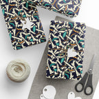 Halloween Caterpillar Bones Wrapping Paper | Holiday Gift Wrapping Paper Roll