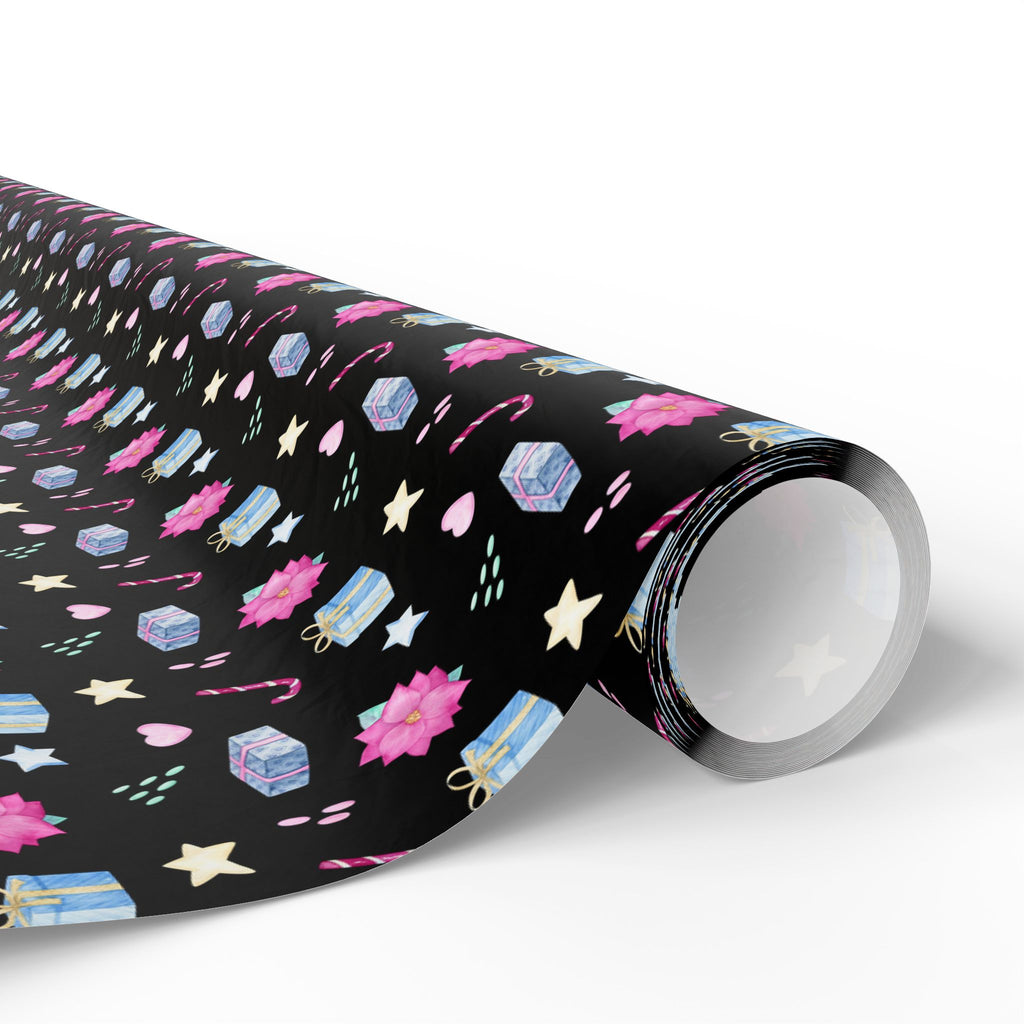 Christmas Poinsettia Presents Wrapping Paper | Holiday Gift Wrapping Paper Roll