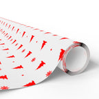 Christmas Red Evergreens Wrapping Paper | Holiday Gift Wrapping Paper Roll
