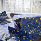 Halloween Jack-O-Lanterns on Blue Wrapping Paper | Holiday Gift Wrapping Paper