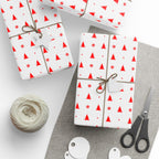 Christmas Red Evergreens Wrapping Paper | Holiday Gift Wrapping Paper Roll