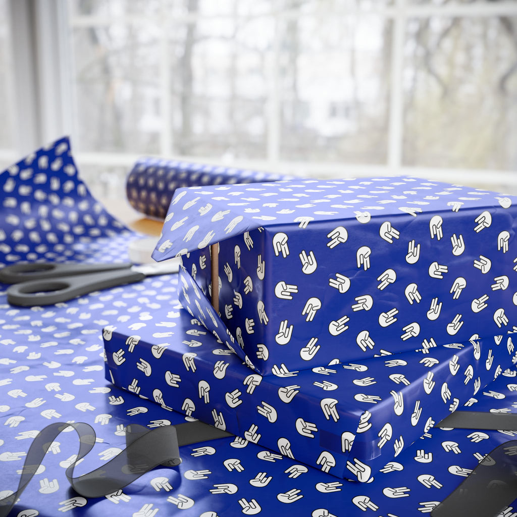 NSFW "The Shocker" on Blue Wrapping Paper - Holiday Gift Wrapping Paper Roll