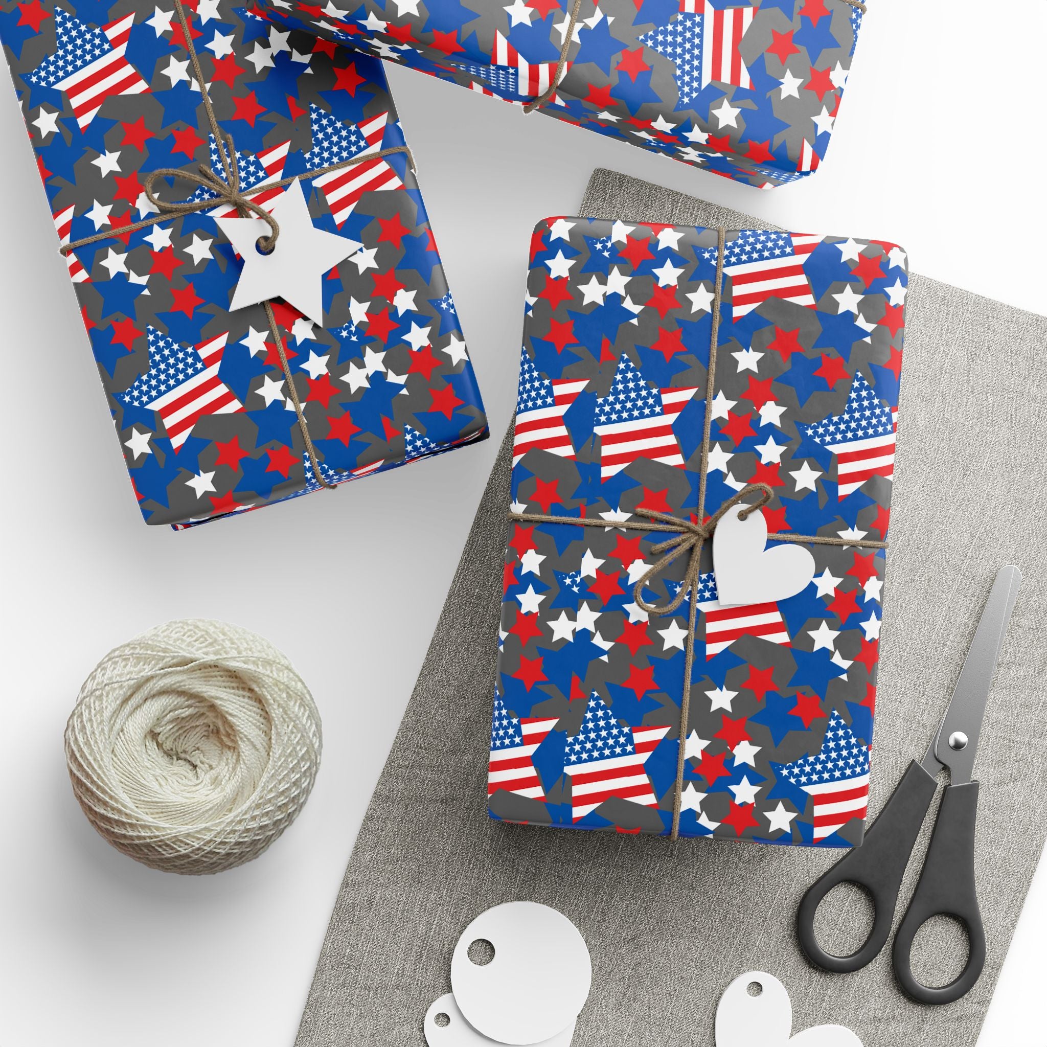 4th of July Star Spangled Wrapping Paper | Holiday Gift Wrapping Paper Roll