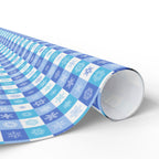 Christmas Checkered Snowflakes Wrapping Paper | Holiday Gift Wrapping Paper Roll