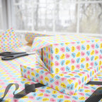 Valentine's Day Candy Hearts on White Wrapping Paper | Holiday Gift Wrapping Paper Roll