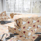 Christmas White Snowy Trees Wrapping Paper | Holiday Gift Wrapping Paper Roll