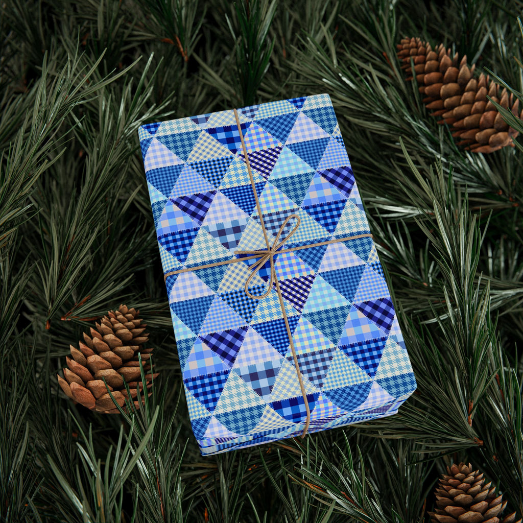 Hanukkah Patchwork Wrapping Paper | Holiday Gift Wrapping Paper Roll