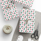 Christmas Mistletoe Ornaments Wrapping Paper | Holiday Gift Wrapping Paper Roll