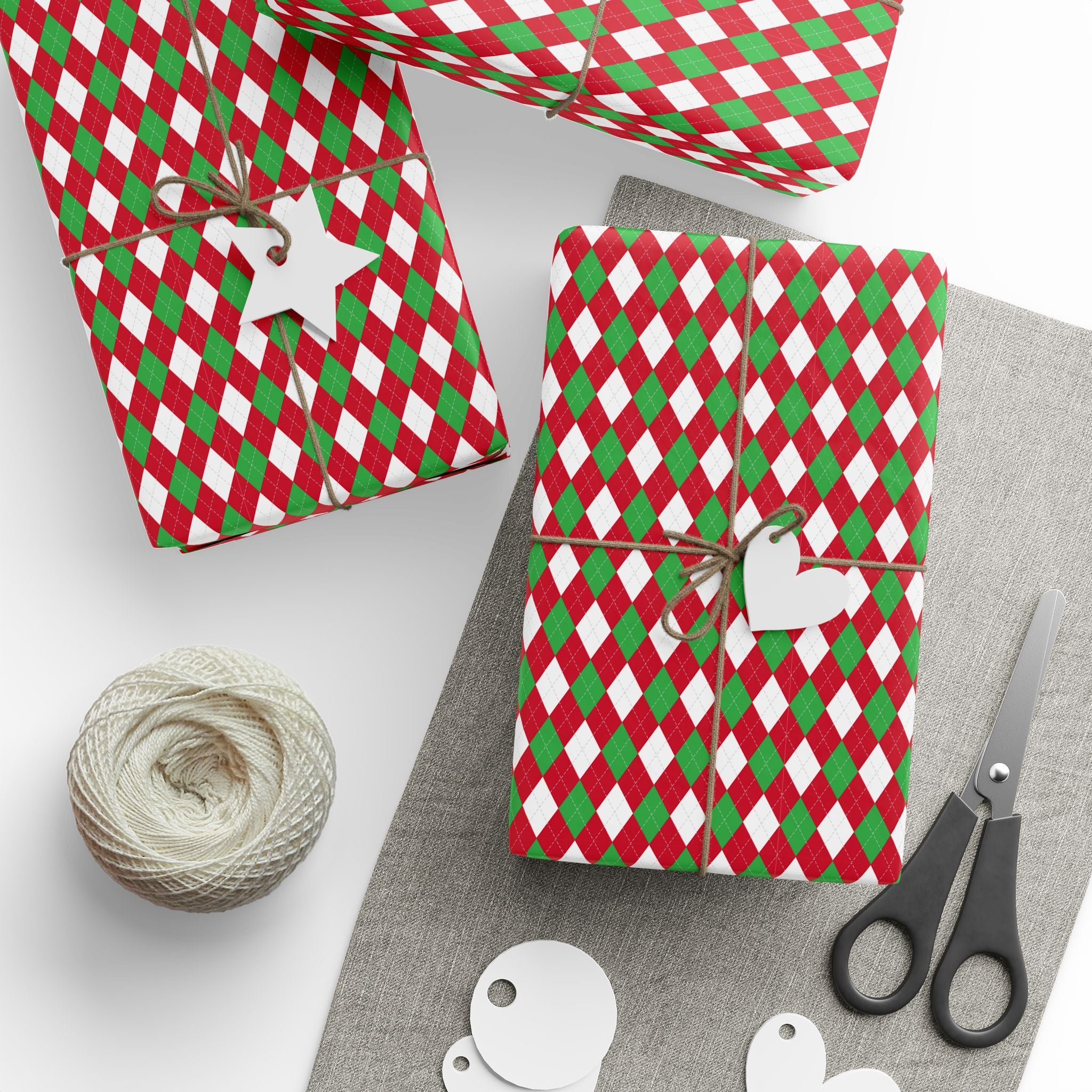 Argyle Design 009 Wrapping Paper - Holiday Gift Wrapping Paper Roll