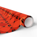 Halloween Checkerboard Spiders Wrapping Paper | Holiday Gift Wrapping Paper Roll