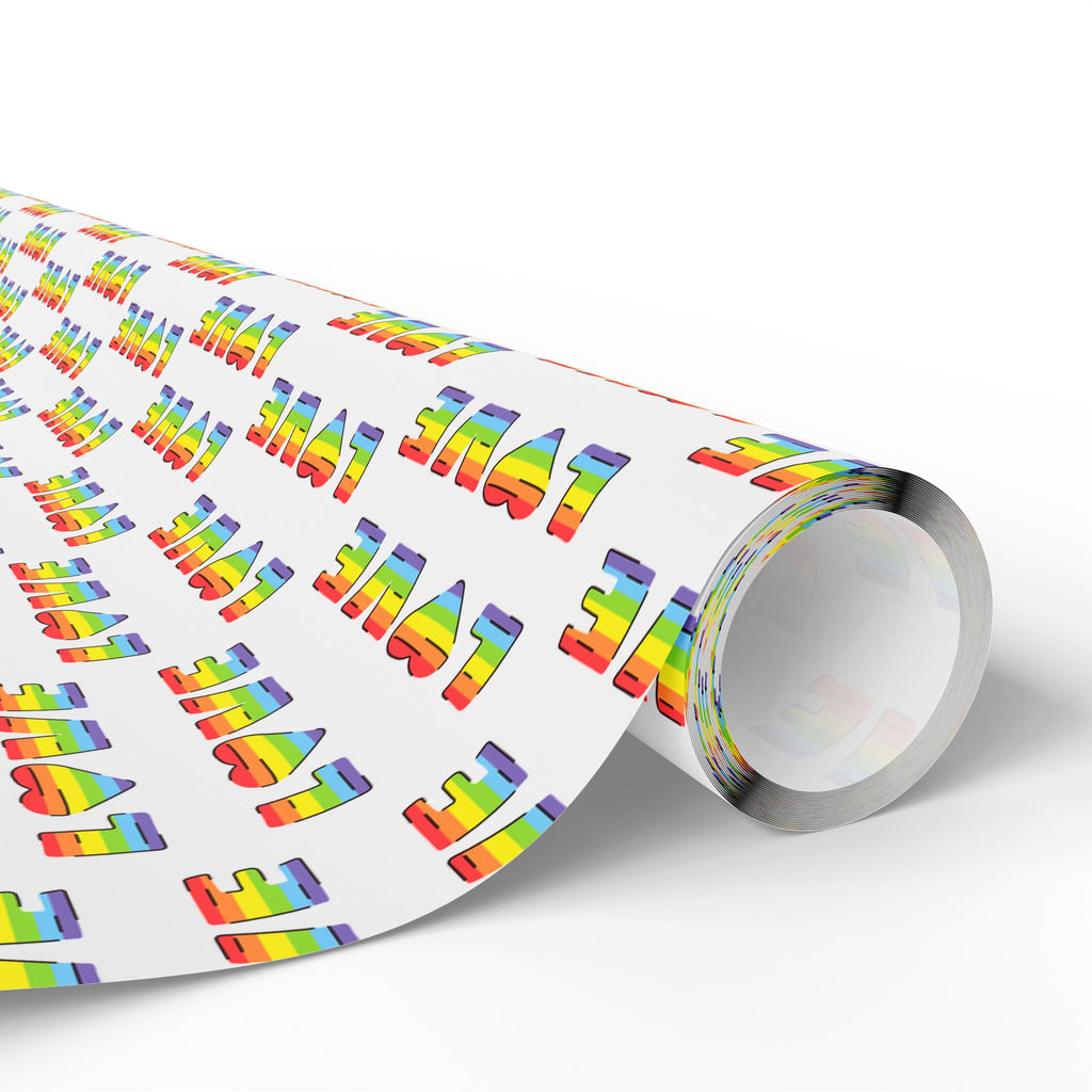 Pride Rainbow Love Wrapping Paper Design | Holiday Gift Wrapping Paper Roll