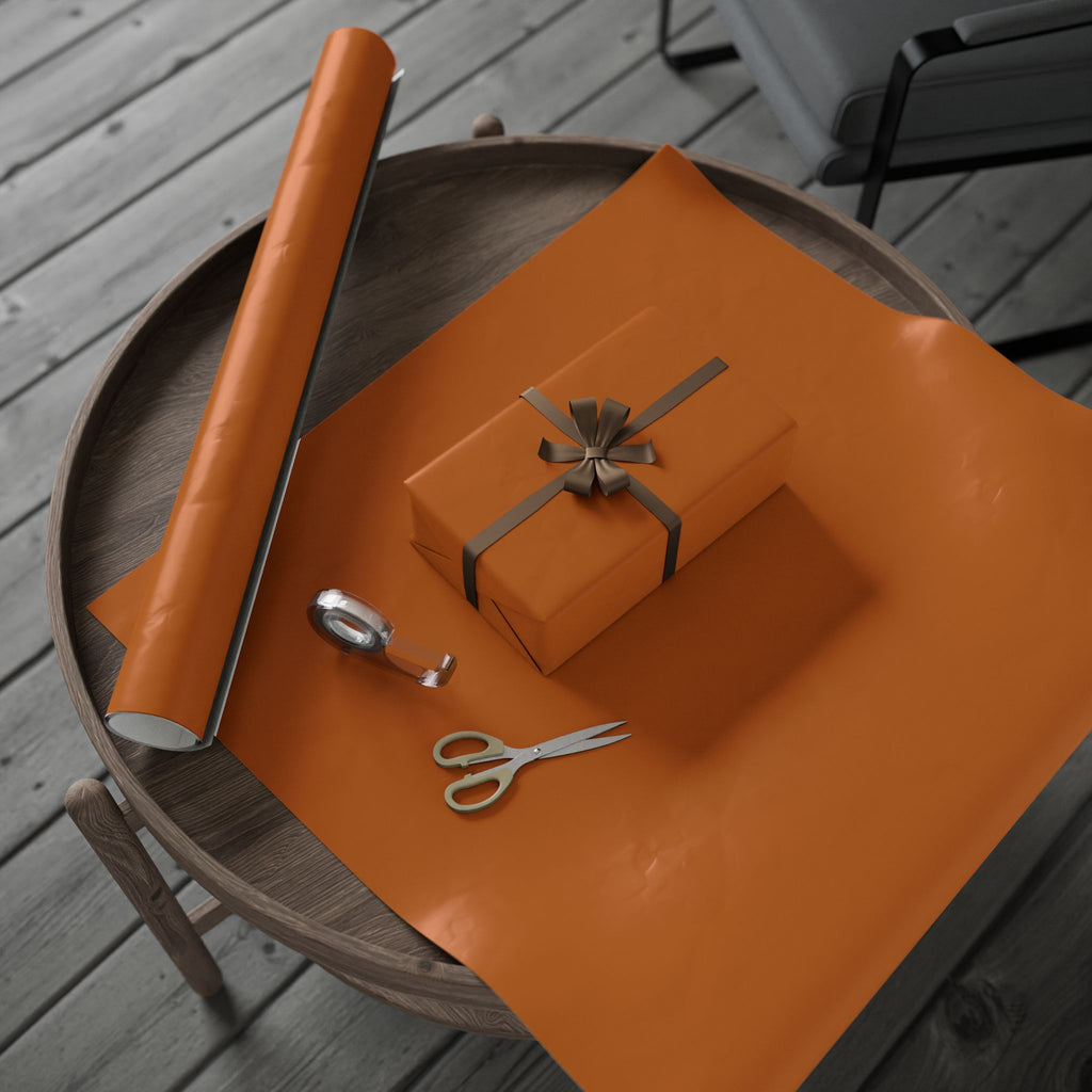 Solid Burnt Orange Wrapping Paper - Holiday Gift Wrapping Paper Roll