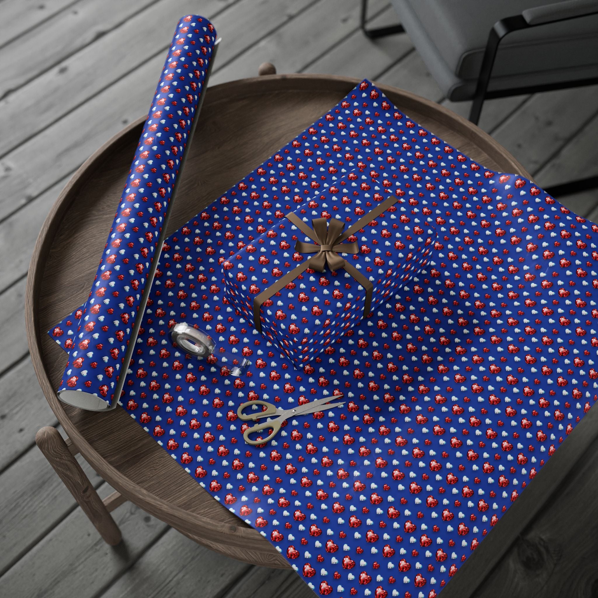 Valentine's Day Diamond Hearts Wrapping Paper | Holiday Gift Wrapping Paper Roll