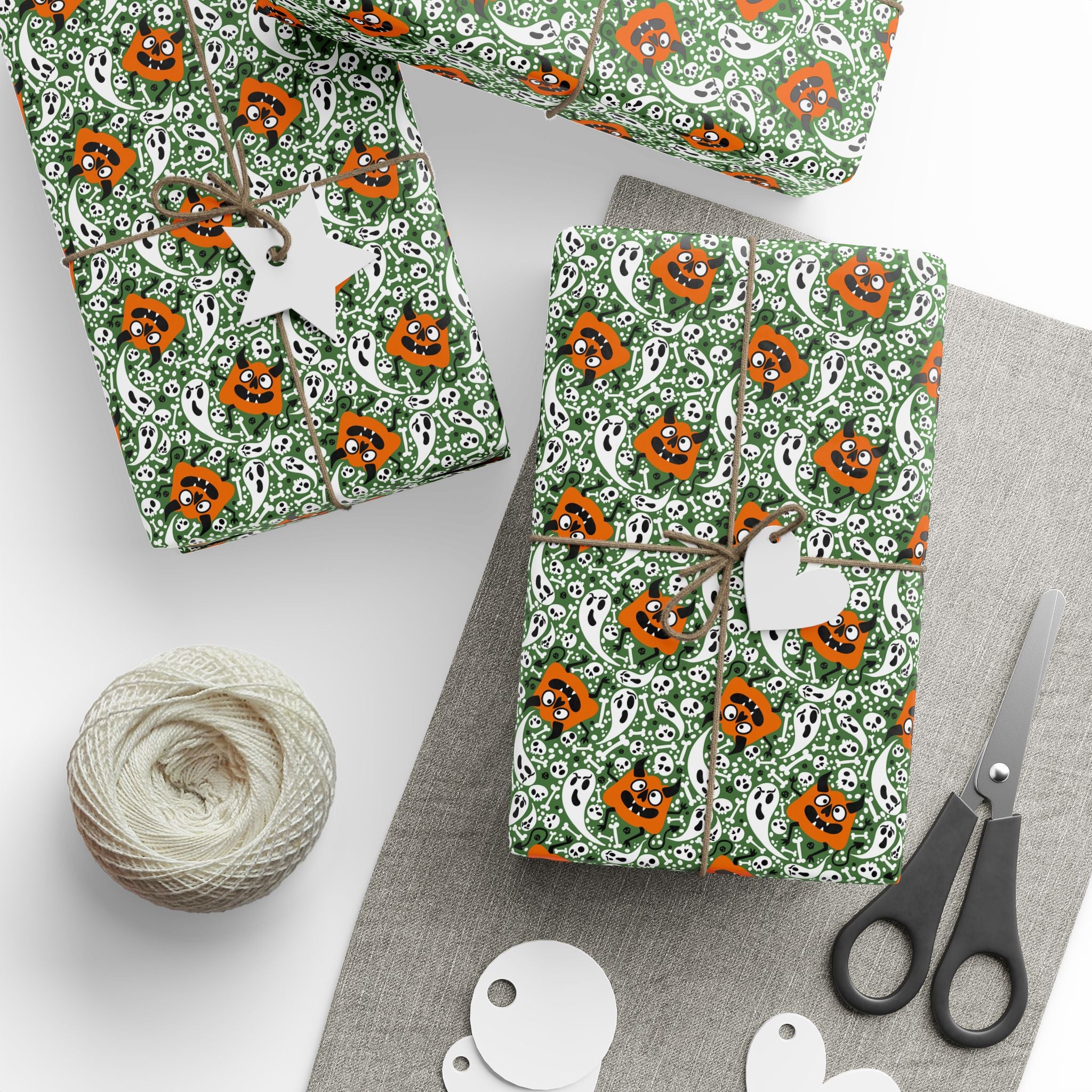 Halloween Ghost Background Wrapping Paper | Holiday Gift Wrapping Paper Roll