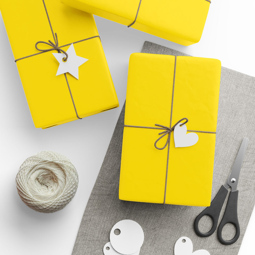 Solid Yellow Wrapping Paper - Holiday Gift Wrapping Paper Roll
