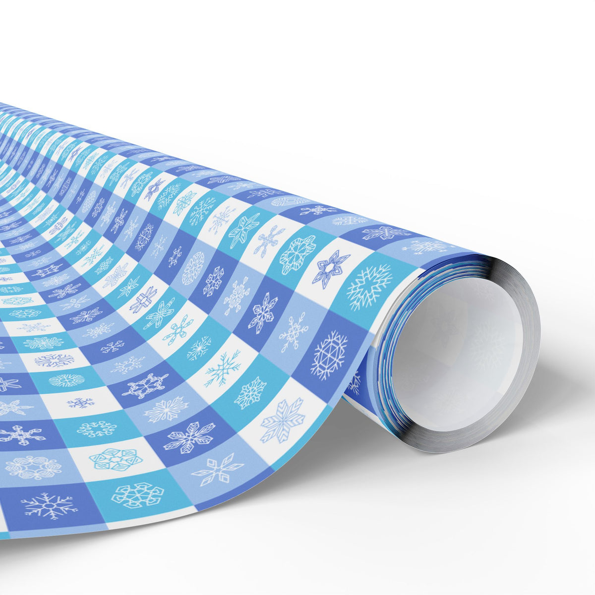 Christmas Checkered Snowflakes Wrapping Paper | Holiday Gift Wrapping Paper Roll