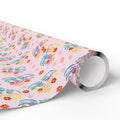 Thank You Cursive Flowers Wrapping Paper Design | Holiday Gift Wrapping Paper Roll