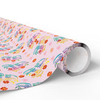 Thank You Cursive Flowers Wrapping Paper Design | Holiday Gift Wrapping Paper Roll
