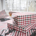 Houndstooth Wrapping Paper Design Cardinal 010 - Holiday Gift Wrapping Paper Roll