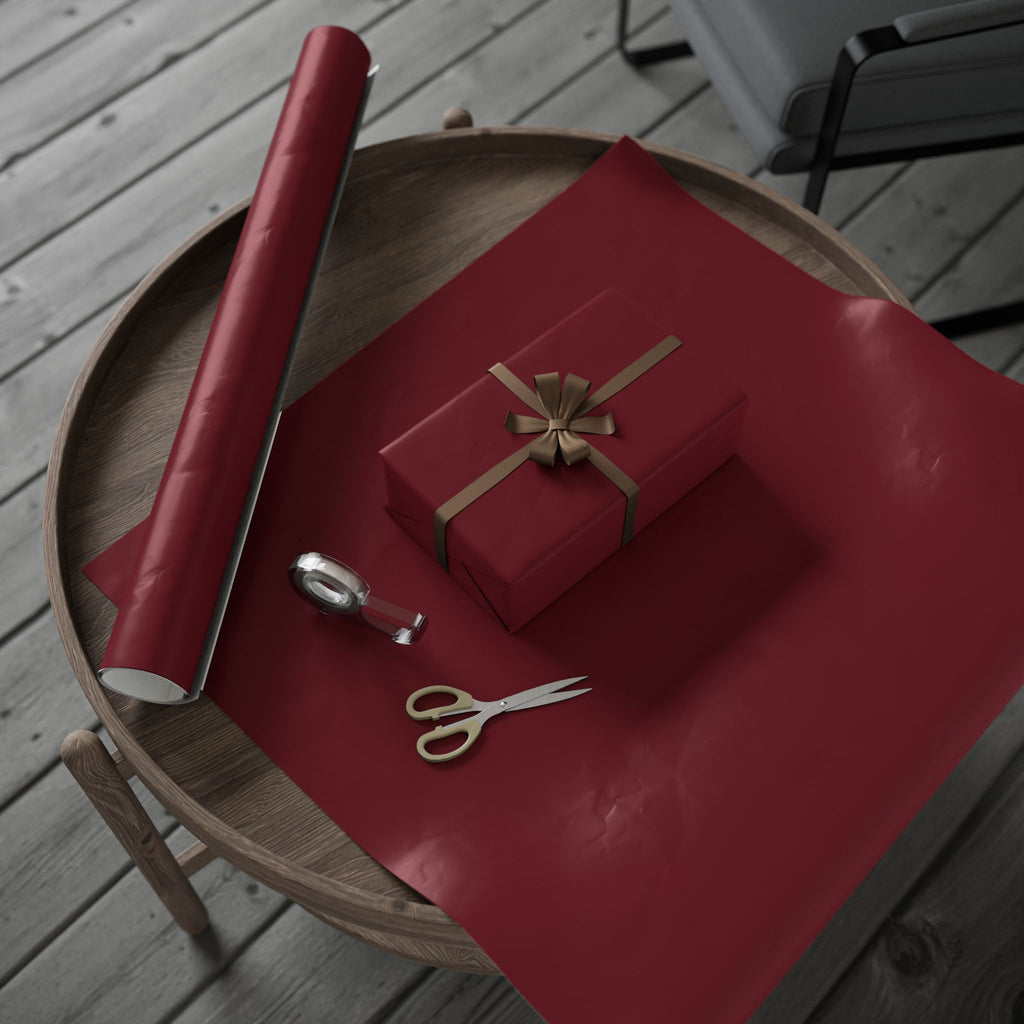 Solid Crimson Wrapping Paper - Holiday Gift Wrapping Paper Roll