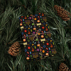 Hanukkah Dark Colors Wrapping Paper | Holiday Gift Wrapping Paper Roll