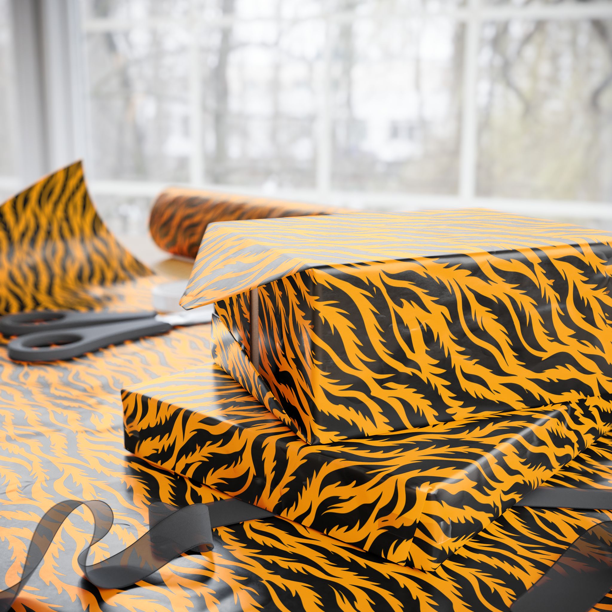 Animal Print Design 027 Tiger Skin Wrapping Paper - Holiday Gift Wrapping Paper Roll