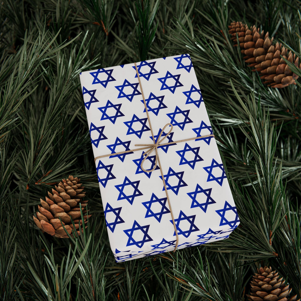Hanukkah Gradient Star of David Wrapping Paper | Holiday Gift Wrapping Paper Roll