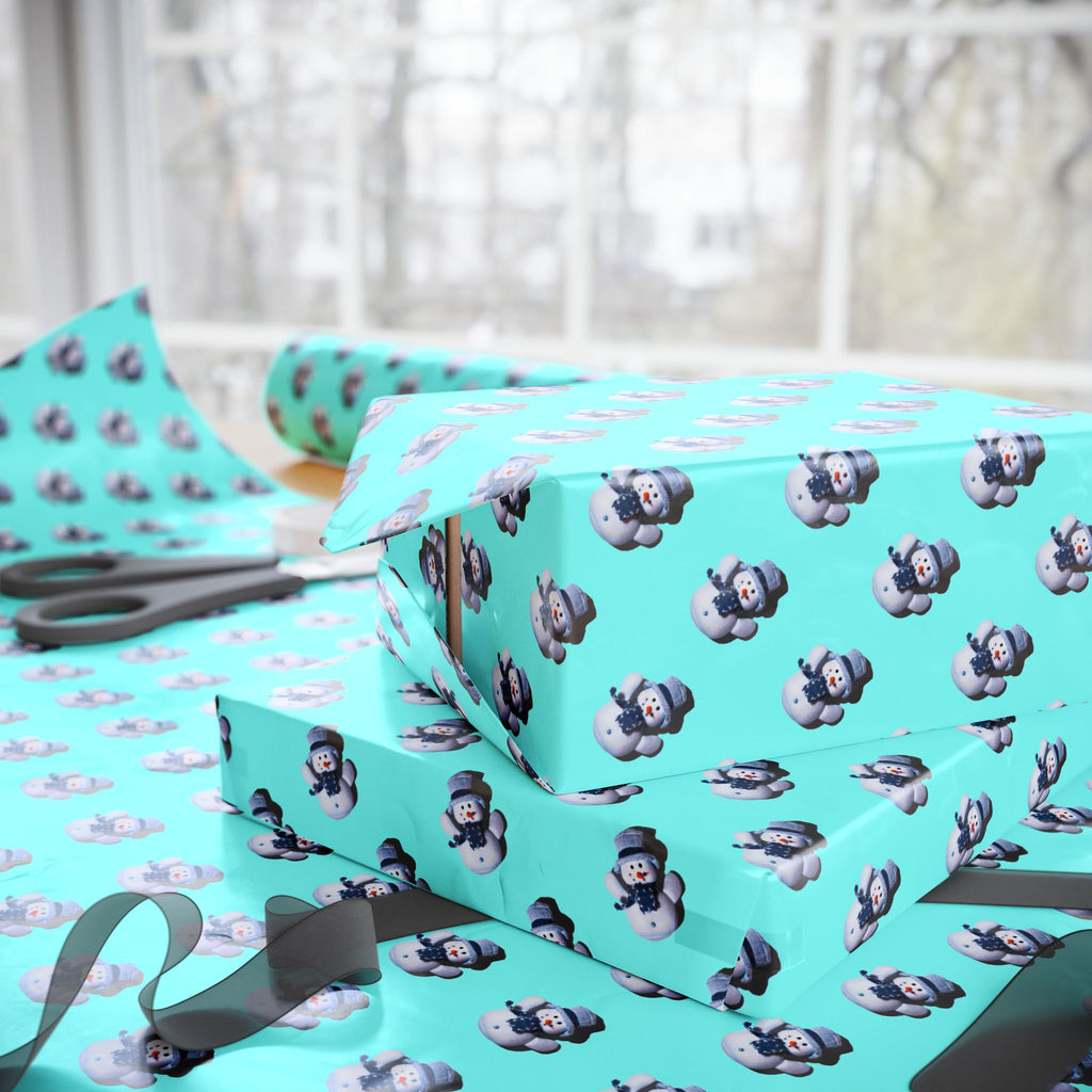 Christmas Happy Snowmen Wrapping Paper | Holiday Gift Wrapping Paper Roll