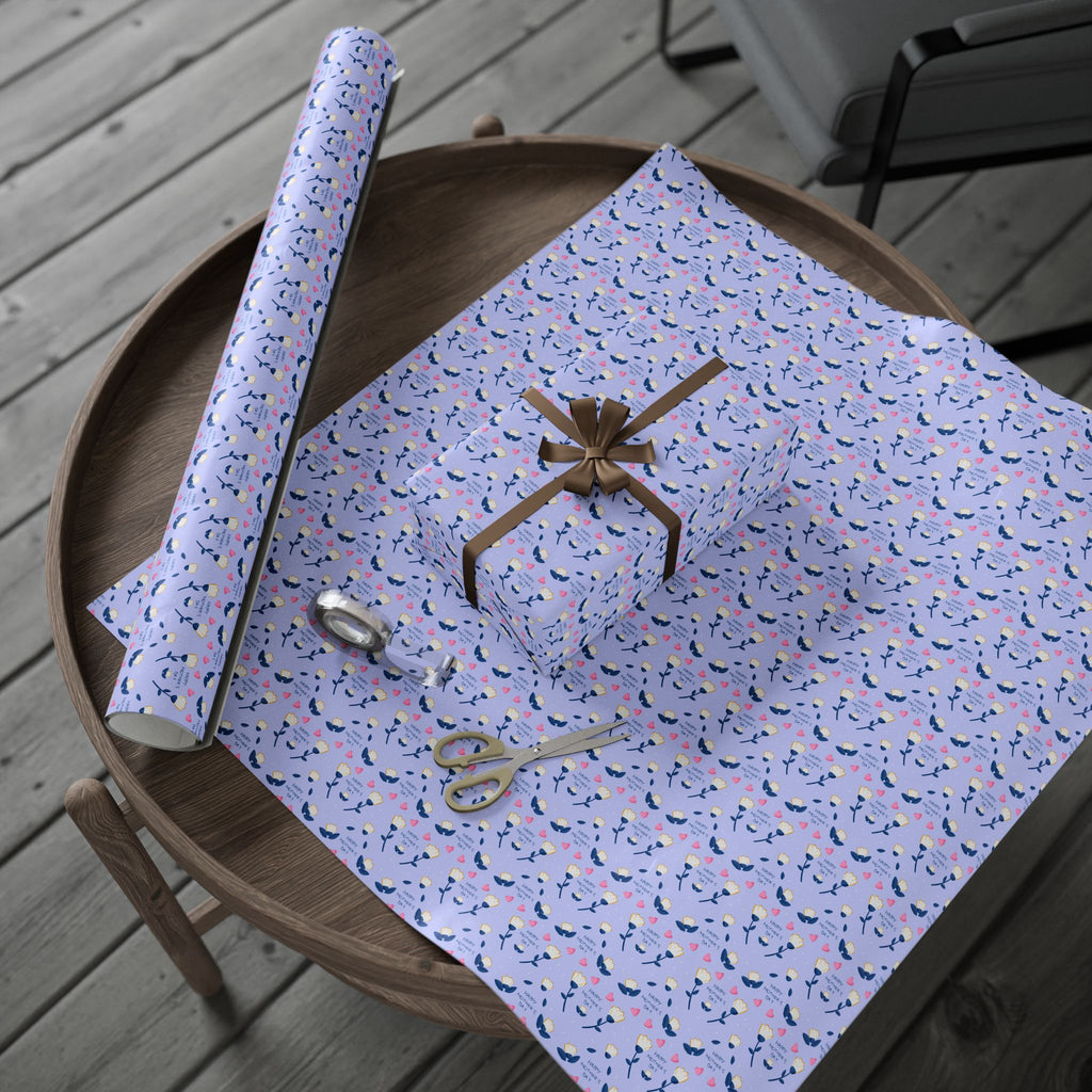 Mother's Day White Flowers Wrapping Paper - Holiday Gift Wrapping Paper Roll